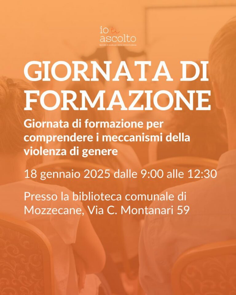 Scopri di più sull'articolo 18 gennaio 2025 – SOS partecipa al corso di formazione organizzato dalle colleghe dell’associazione IO TI ASCOLTO di Mozzecane. Giornata di formazione: comprendere la violenza per rompere il ciclo. Relatore il professore dott. Marco Monzani